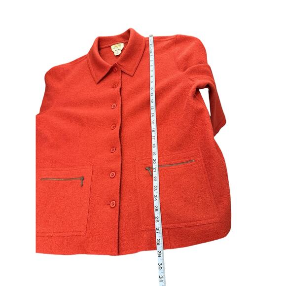 Talbots Vintage Orange Alpaca Blend Fall Button Front Chore Jacket Size 1X - Picture 12 of 12